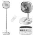 Portable Oscillating Pedestal Fan, 4 Speed 7200Mah Rechargeable Gray J6057