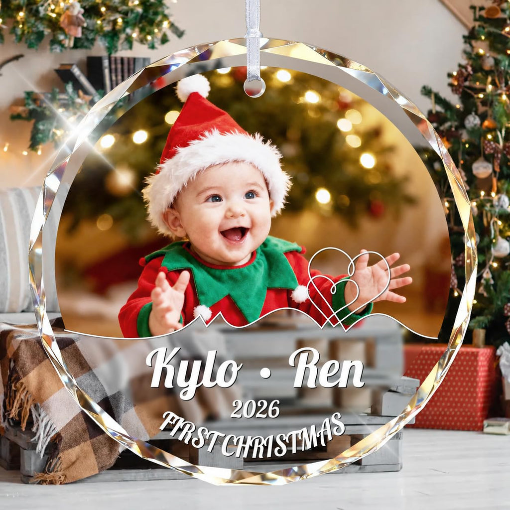 Custom Photo Crystal Glass Christmas Ornament L713968