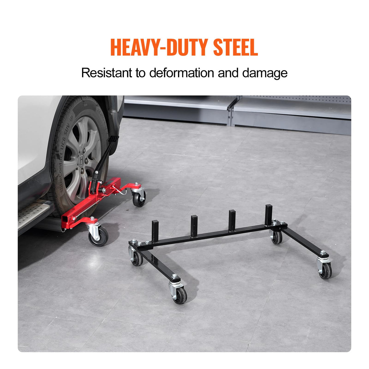 Car Dolly Rack with 360° Rotatable Wheels, 4-Dolly Capacity I5031