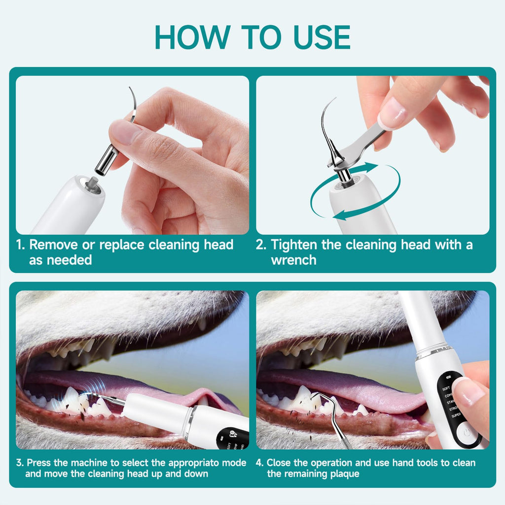 Dog Plaque Remover with LED Light Electric Toothbrush I7885