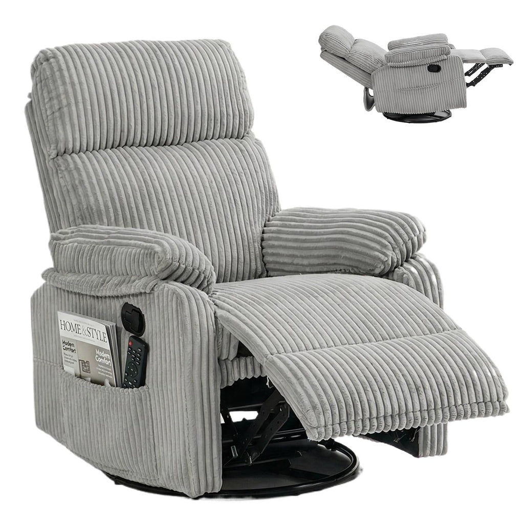 360° Swivel Rocking Corduroy Recliner F9234