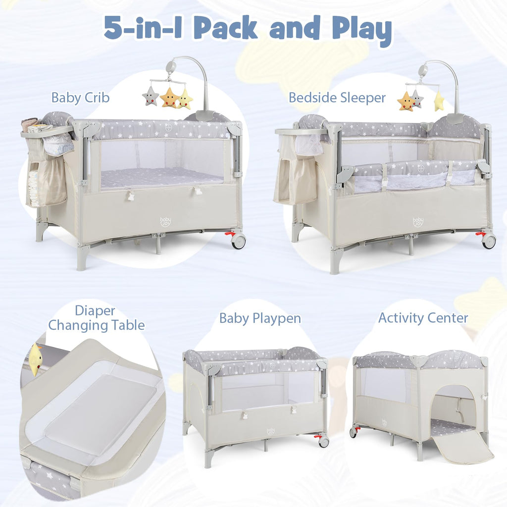 5-in-1 Pack and Play Bassinet Playard P888162