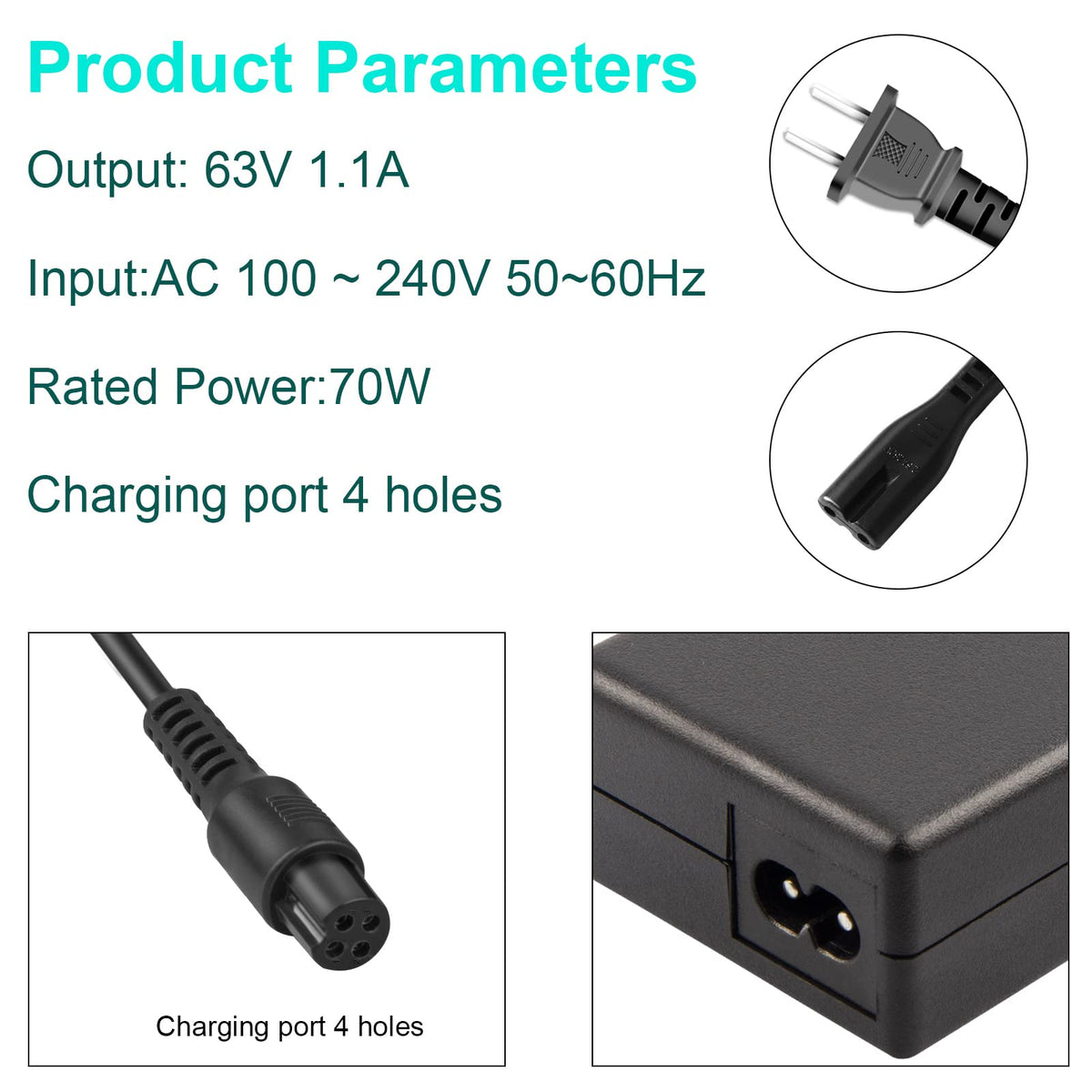 4 Prong Charger for Ninebot S M79184