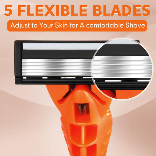 28 Pcs Mens Razors Set 5 Blade Refillable Shaving Kit A871