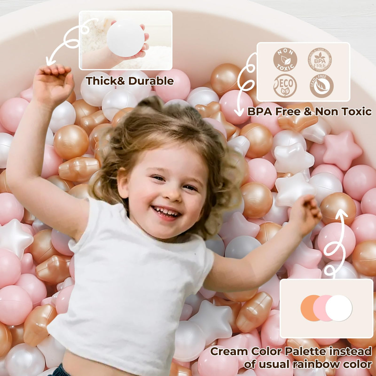 50 100 200 Count Star Ball Pit Balls Non-Toxic Plastic U62990