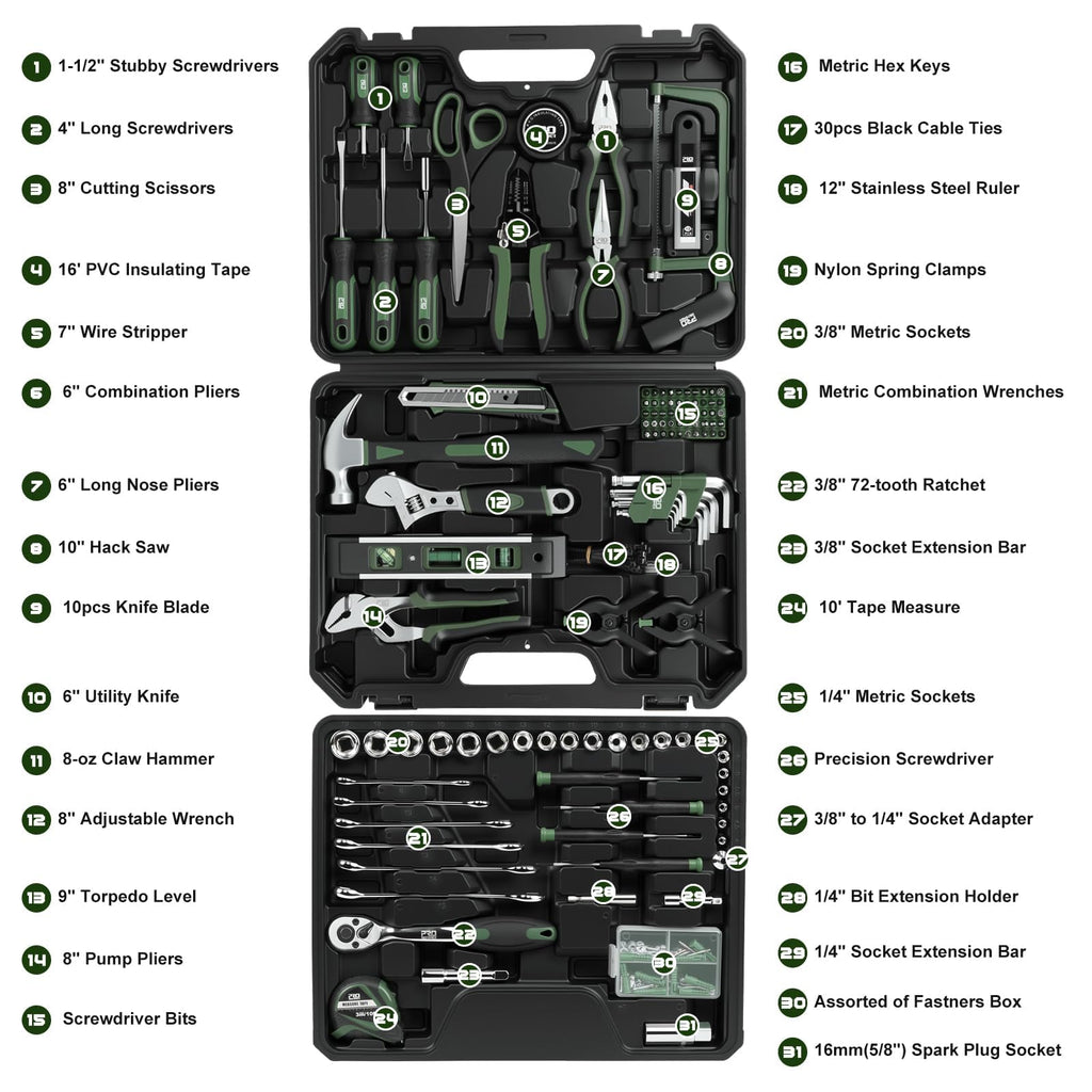 269-Piece Green Hand Tool Set B52523