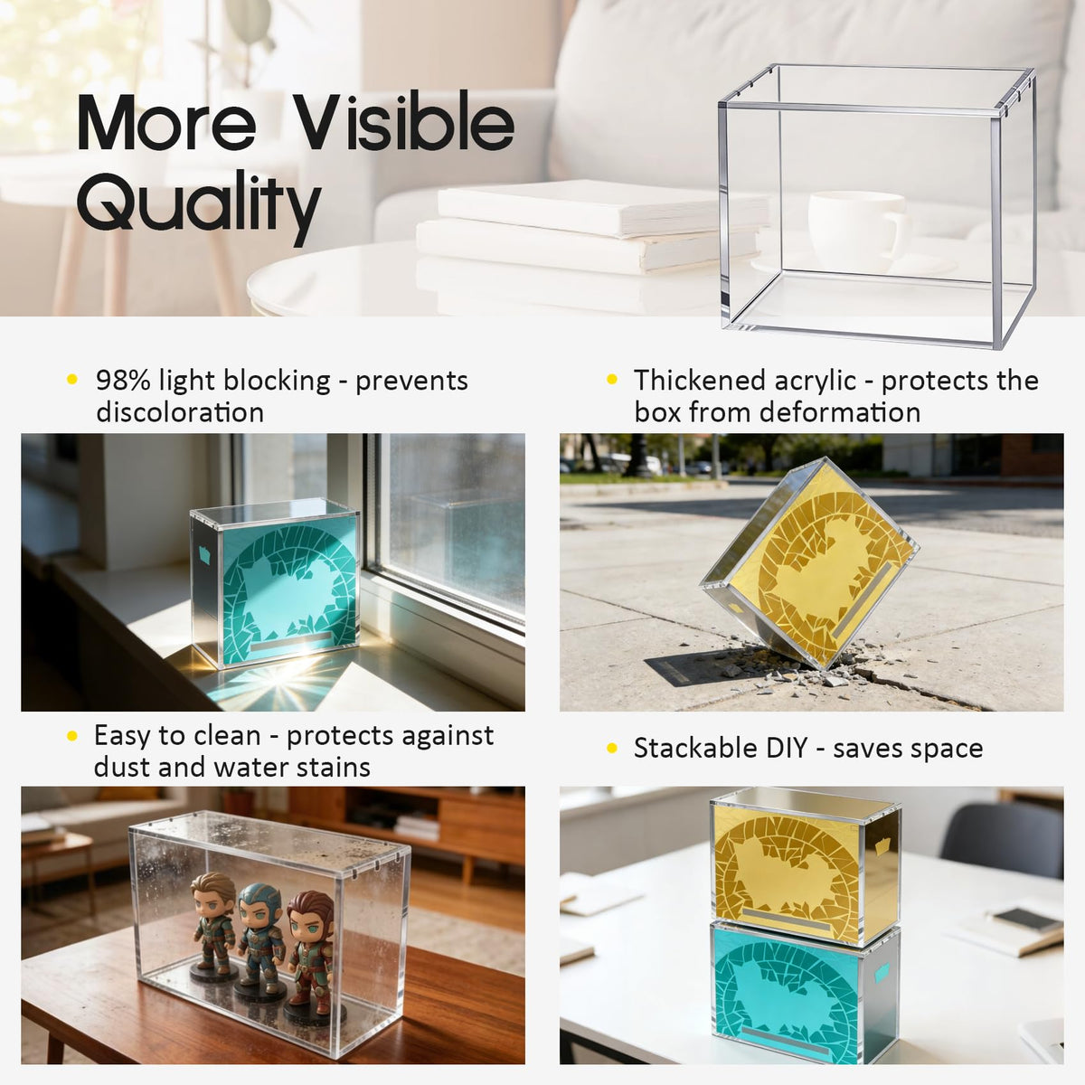 2 Pack Clear Acrylic Magnetic Sliding Lid Display Case G446527