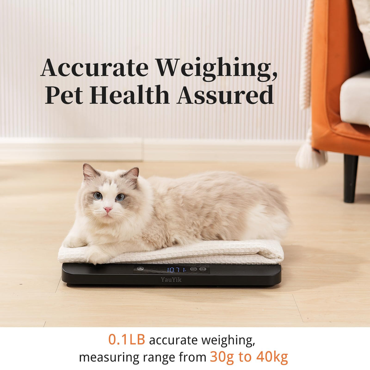 Digital Pet Scale with Non-Slip Mat, Up to 88lb, Black K351891