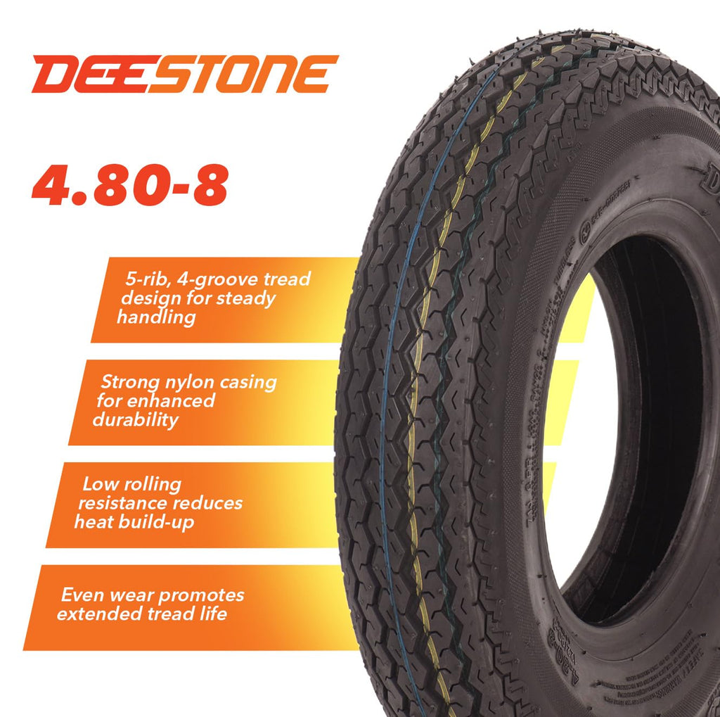 4.80-8 2 Tires 6 Ply Trailer D278645