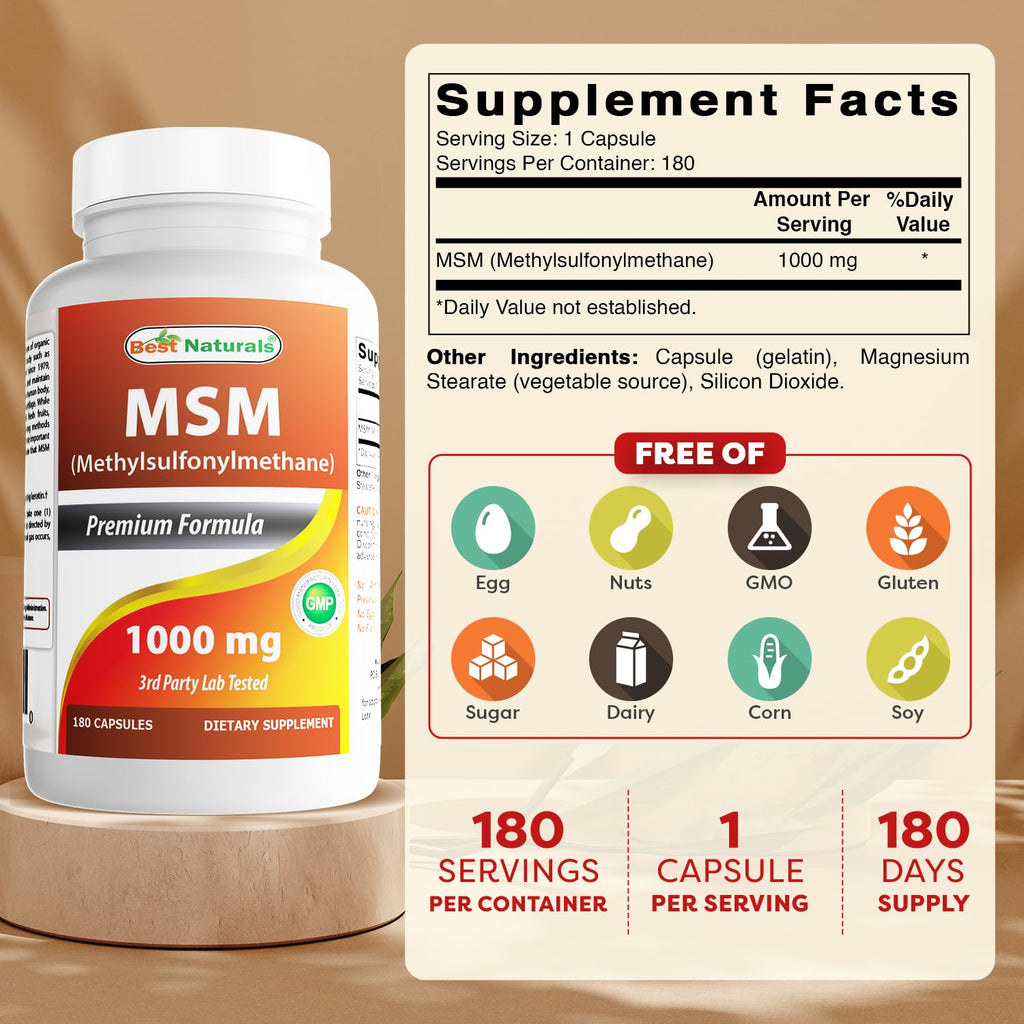 MSM 1000 mg 180 Capsules M60375