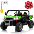 24V 4WD Ride on Truck Car with Dump Bed, 2 Seaters, Remote Control, Green W1992