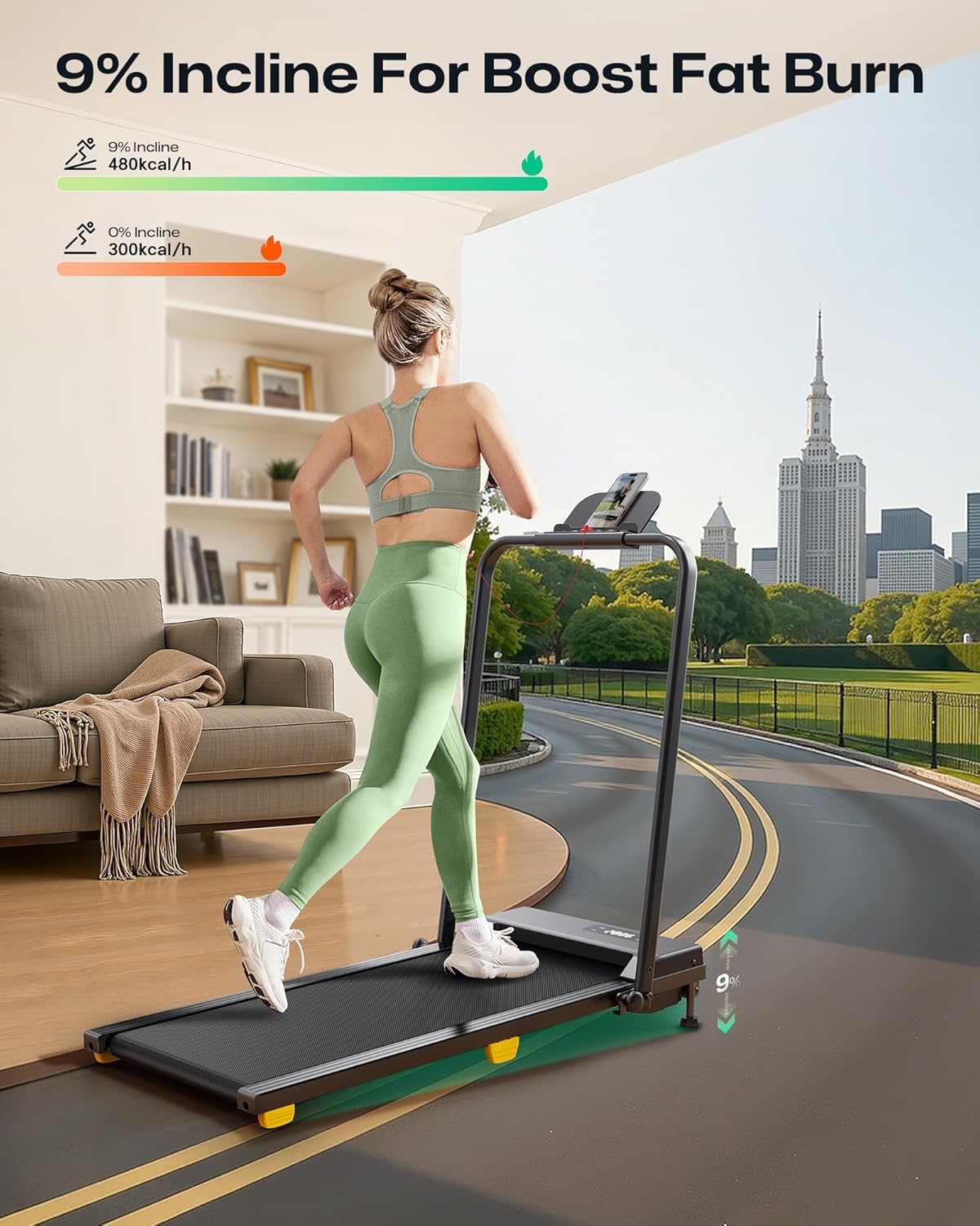 2.5HP Portable Walking Treadmill with Incline K261578