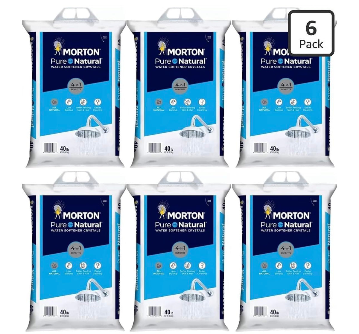 Pure and Natural Water Softener Crystals 40 lb 6 Packs Y366