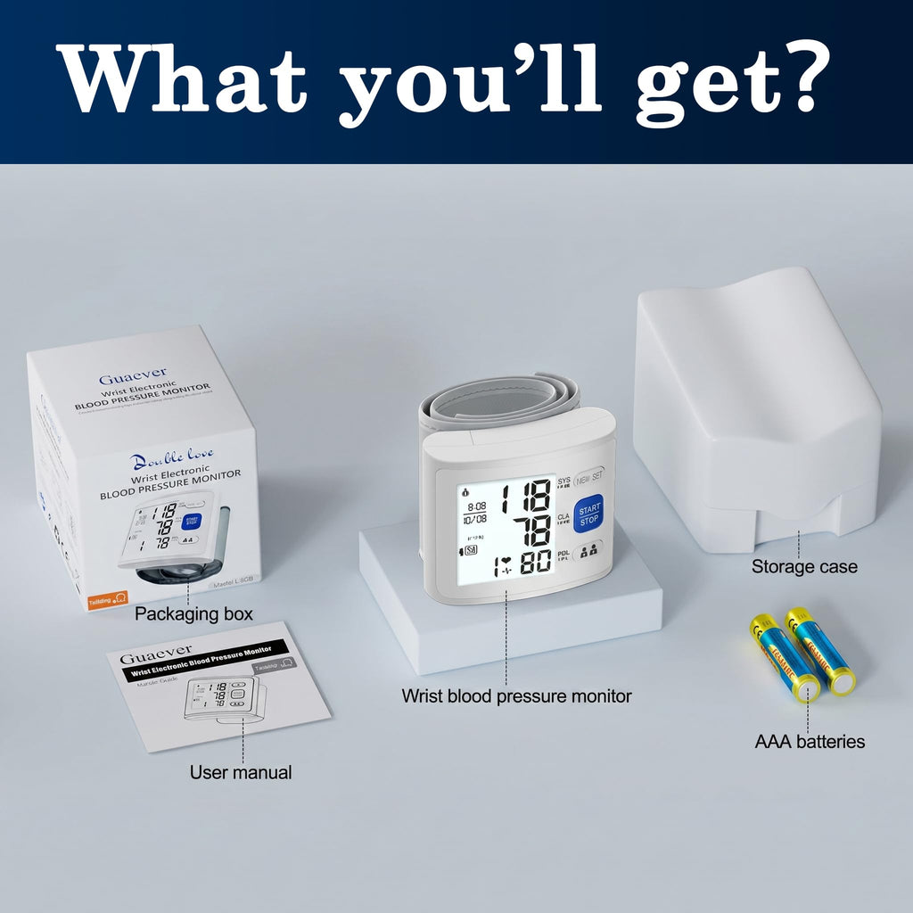Wrist Blood Pressure Monitor LCD Display White B715559
