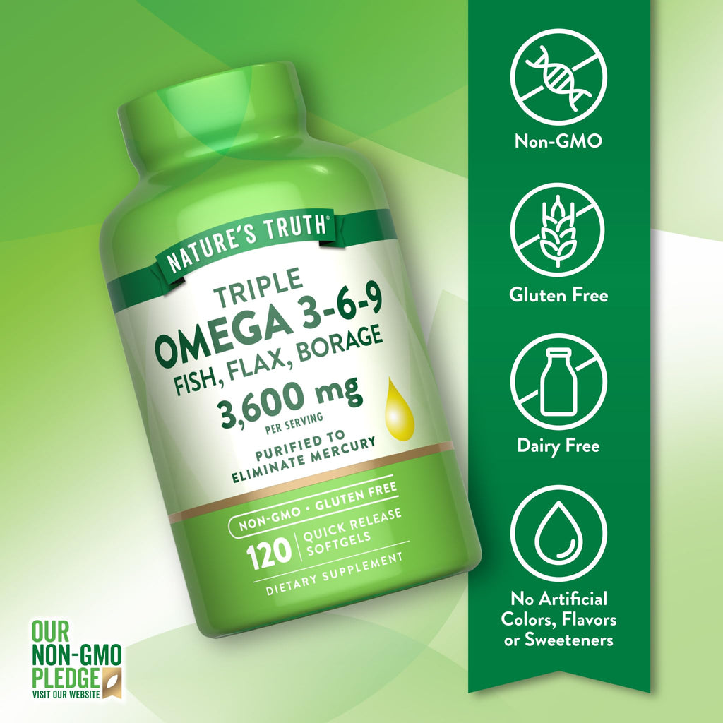 Omega 3-6-9 Softgels 3600mg 120 Count E6325