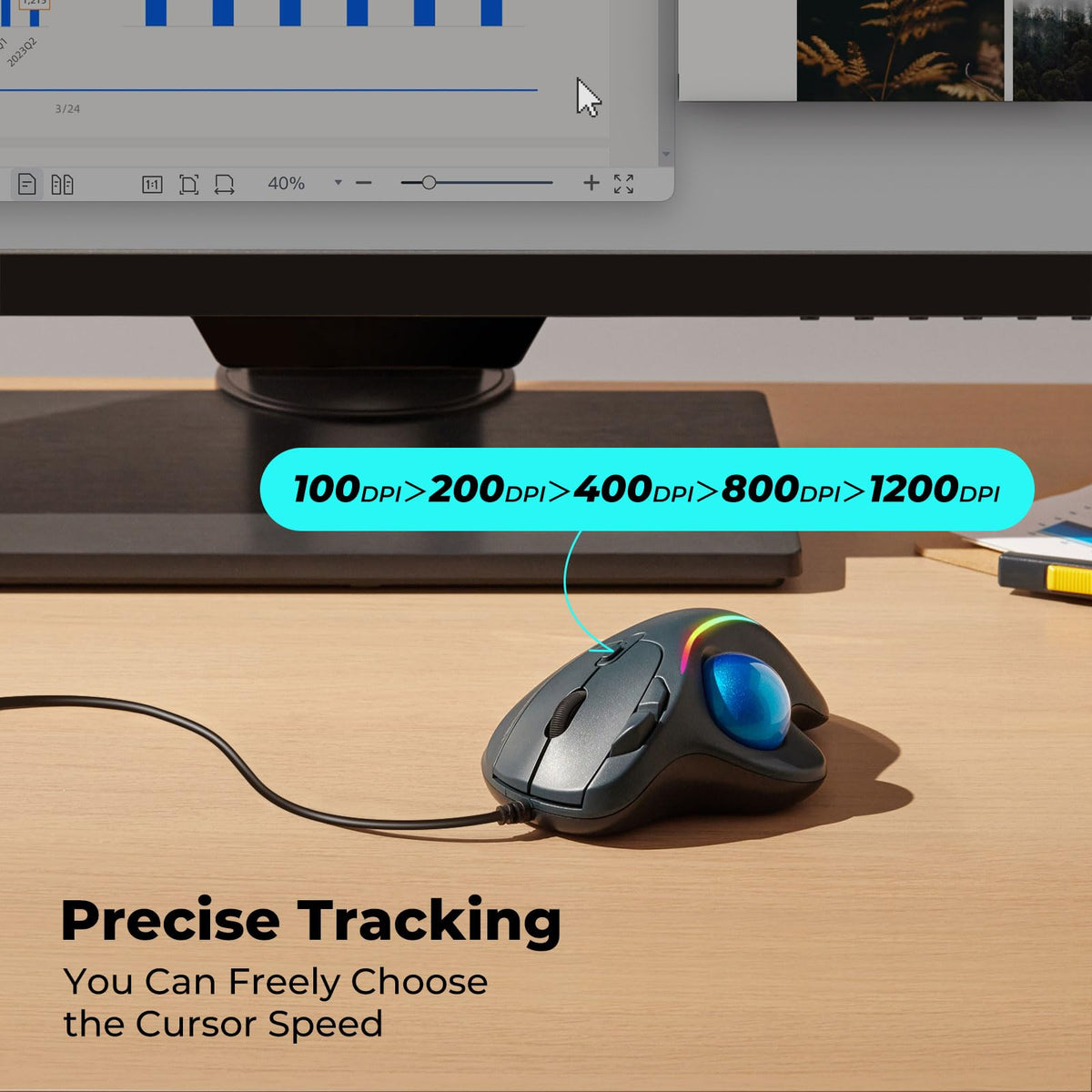 Ergonomic Trackball Mouse C1424