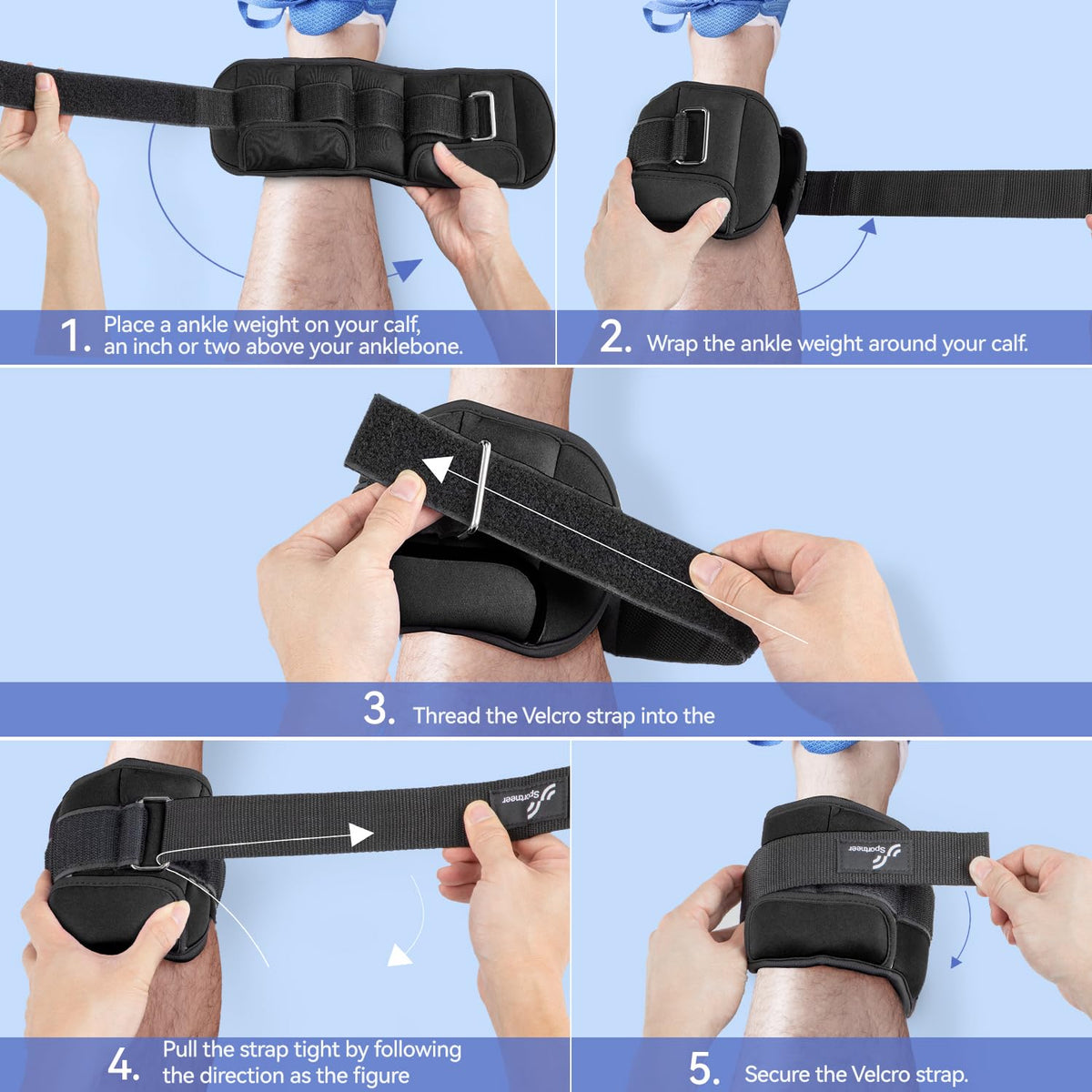 Adjustable Ankle Weights with Removable Weights Q962