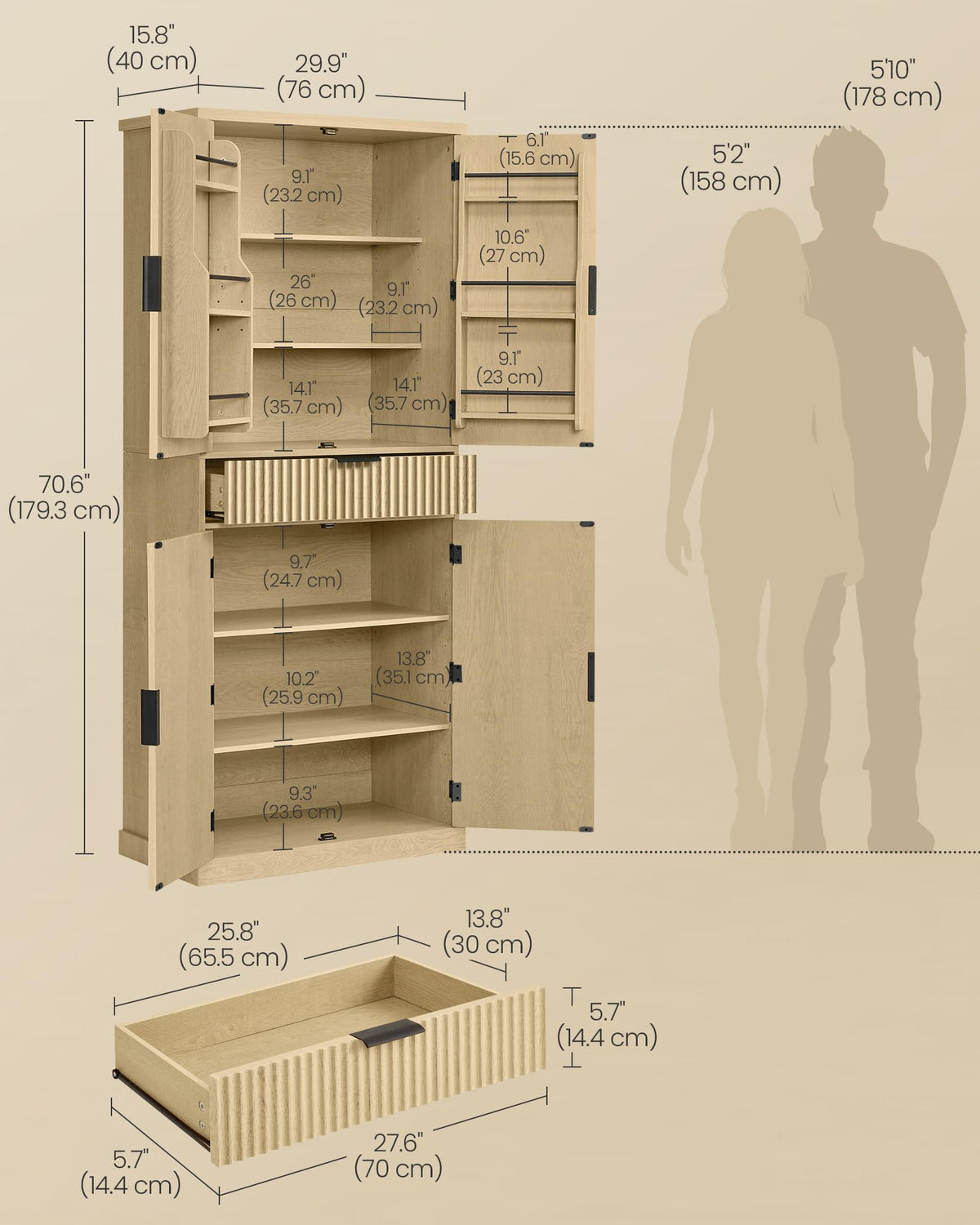 Freestanding Tall Cabinet with Drawer X178886