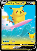 Surfing Pikachu V Full Art Rare Holo Card G1239
