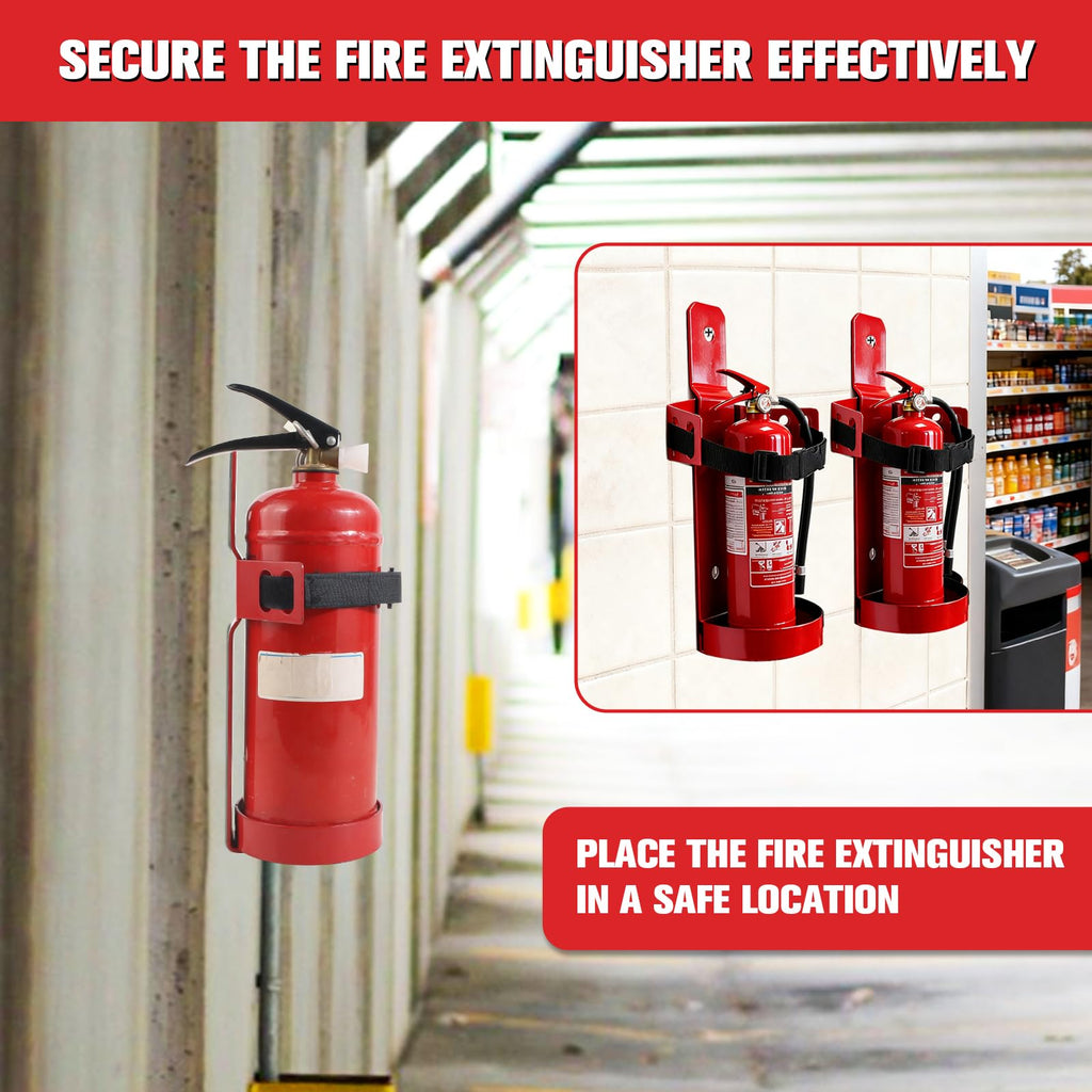 Fire Extinguisher Mount, 2.5LB Adjustable Straps Wall Hanging Holder 2Pcs L502