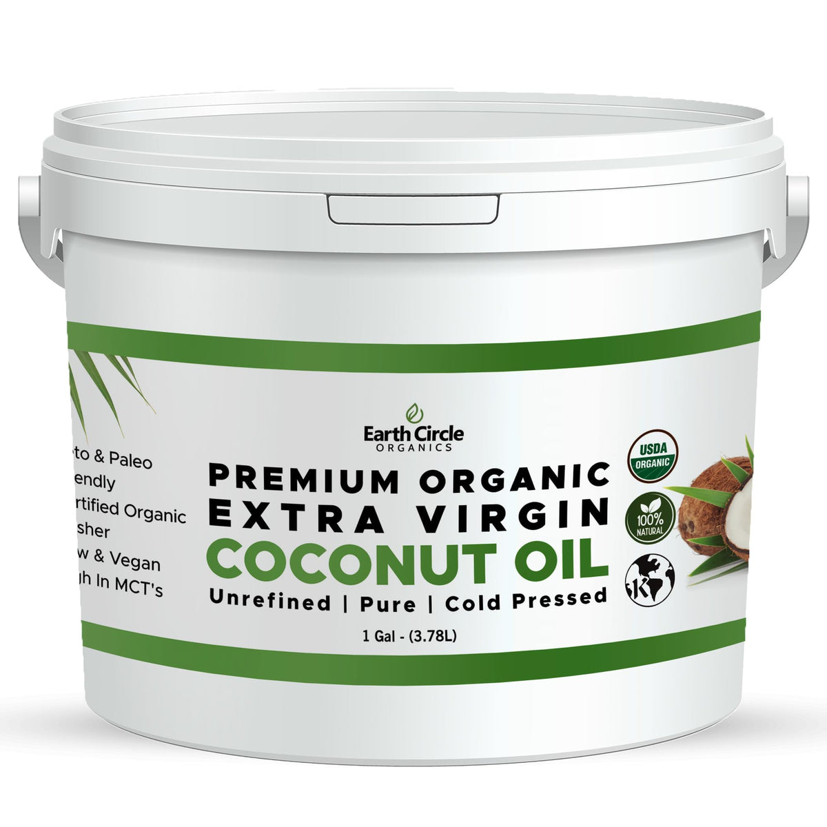 Cold Pressed Unrefined Extra Virgin Coconut Oil 1 Gallon B169