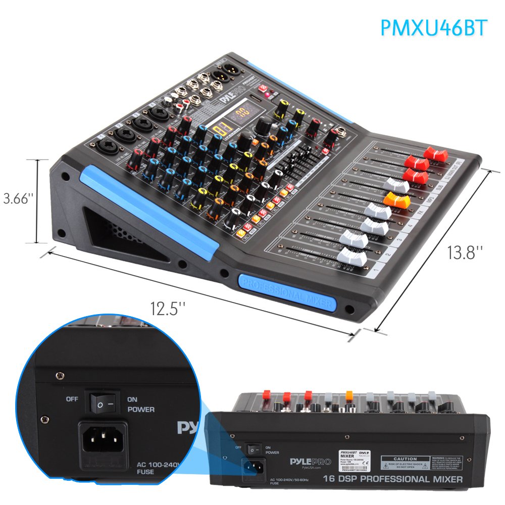 4-Channel Bluetooth Audio Mixer with USB and XLR H340330
