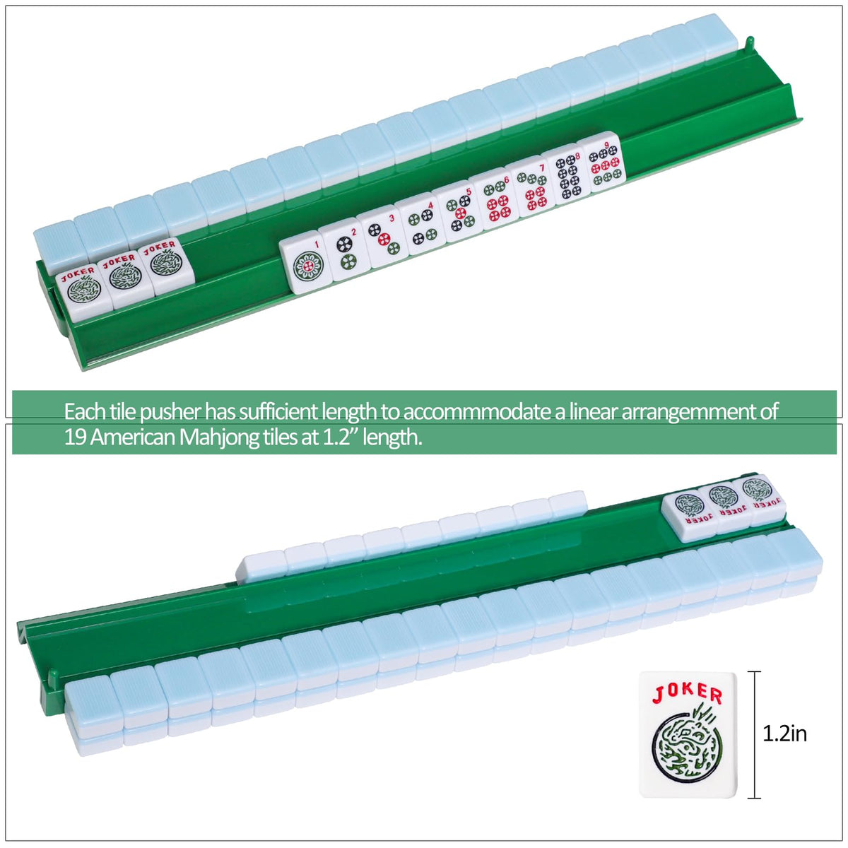 Green Mahjong Racks with Pushers 4 PCS B3203