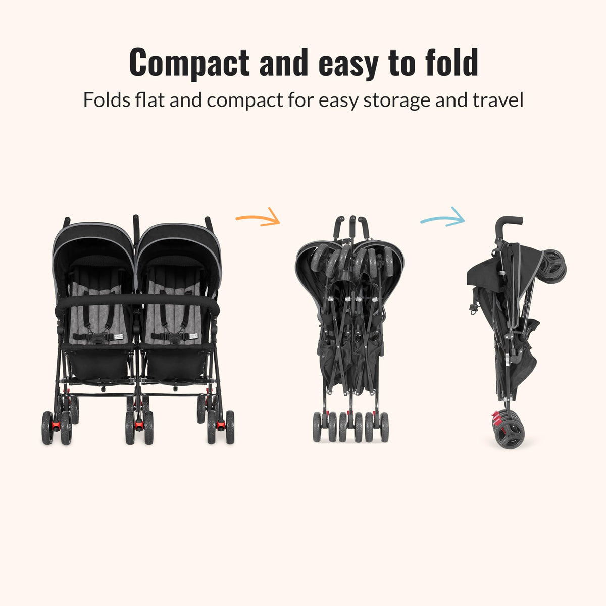 Black Twin Umbrella Toddler Stroller M98705