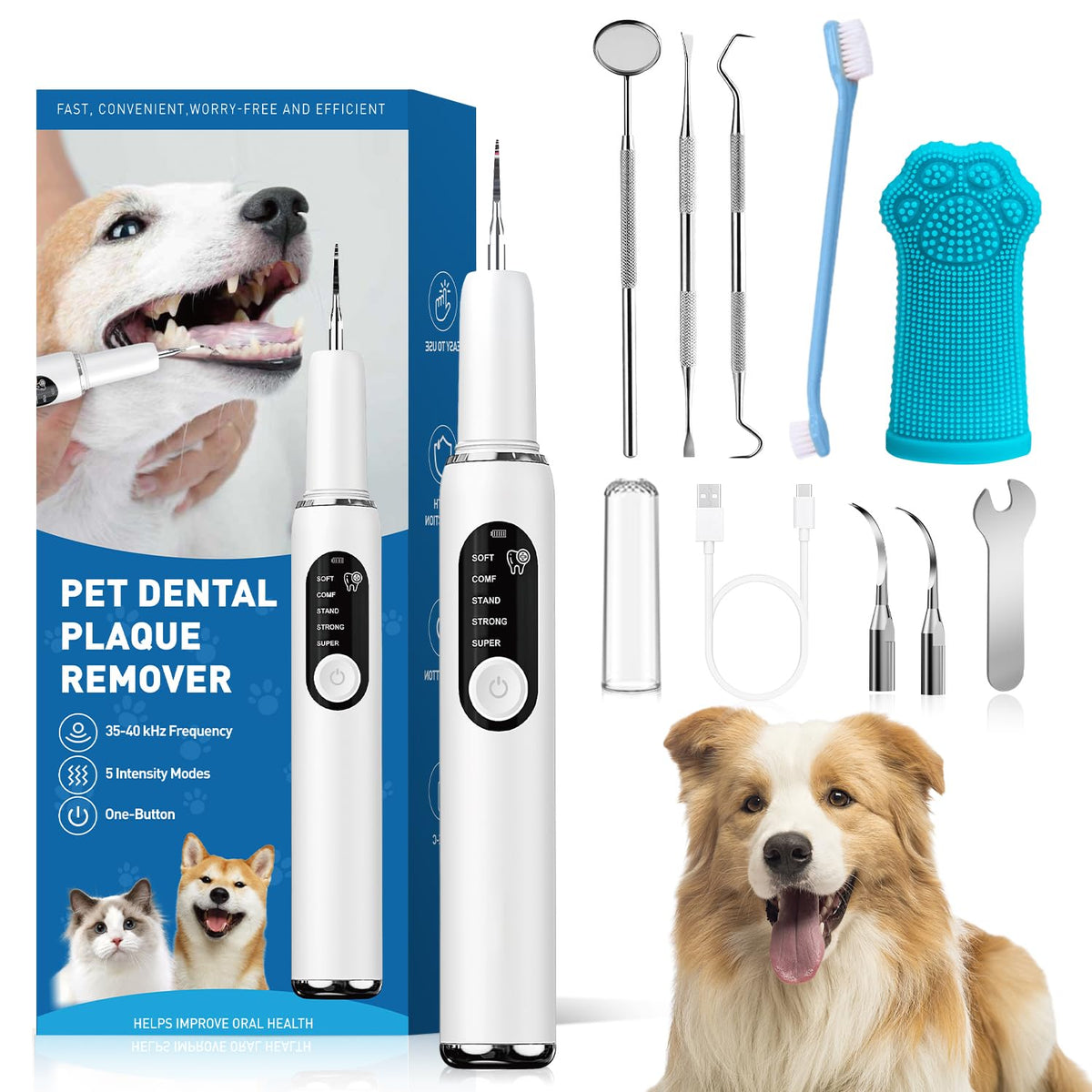Dog Plaque Remover with LED Light Electric Toothbrush I7885