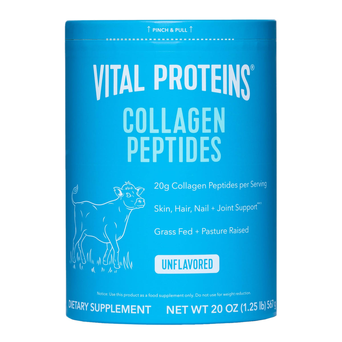 Grass Fed Collagen Peptides Powder, Unflavored, 20oz L7220