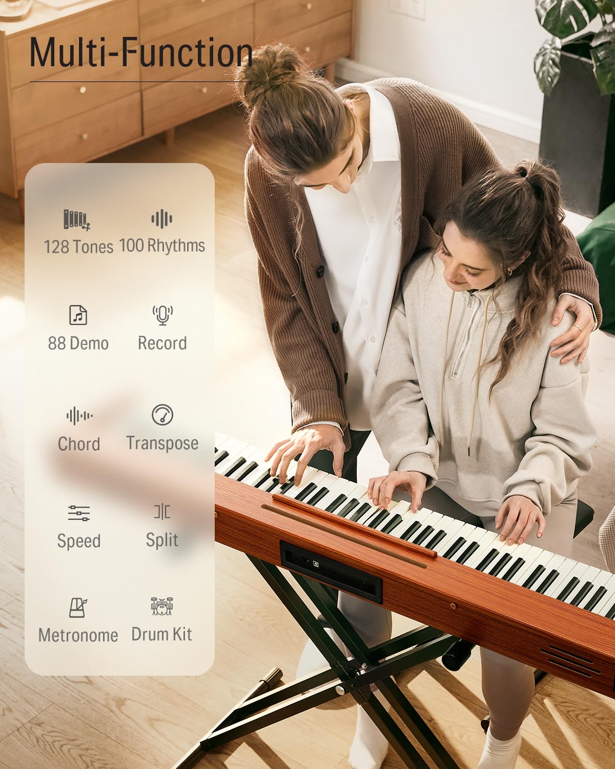 88 Keys Digital Piano with Stand and Sustain Pedal G21048