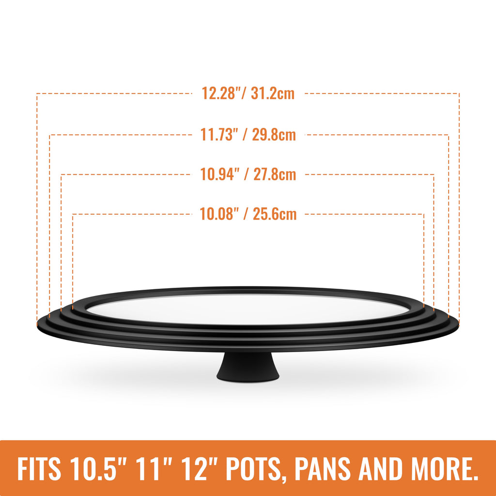 Tempered Glass Pot Lid with Silicone Rim, 10.5", 11" and 12" A199262