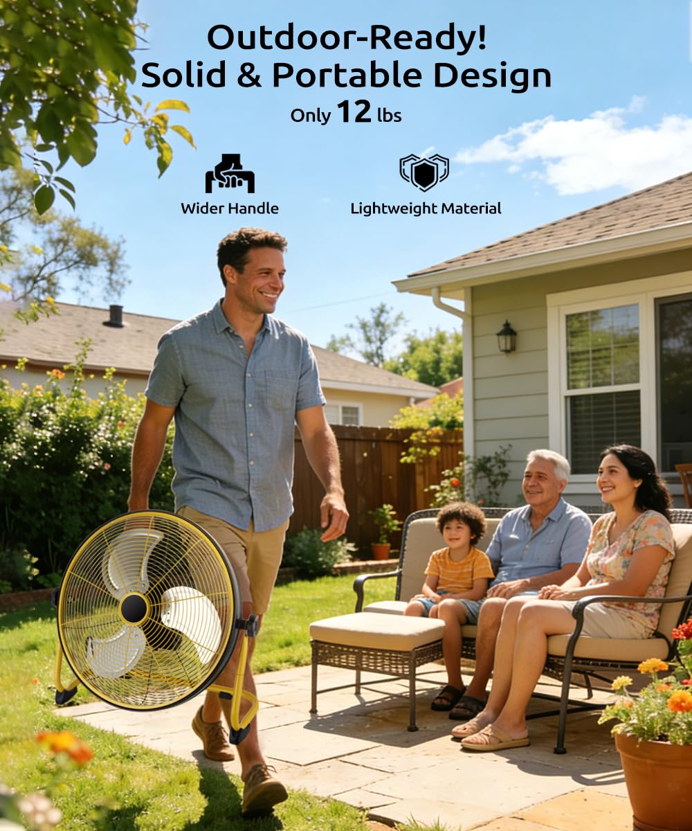 20" Rechargeable Floor Fan with Detachable Batteries F9414