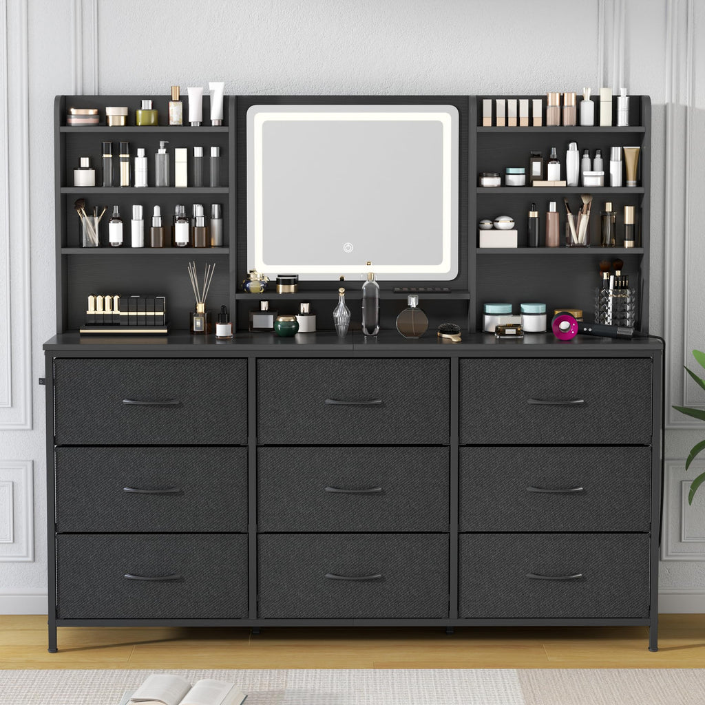 9 Drawer Dresser with LED Mirror E9365