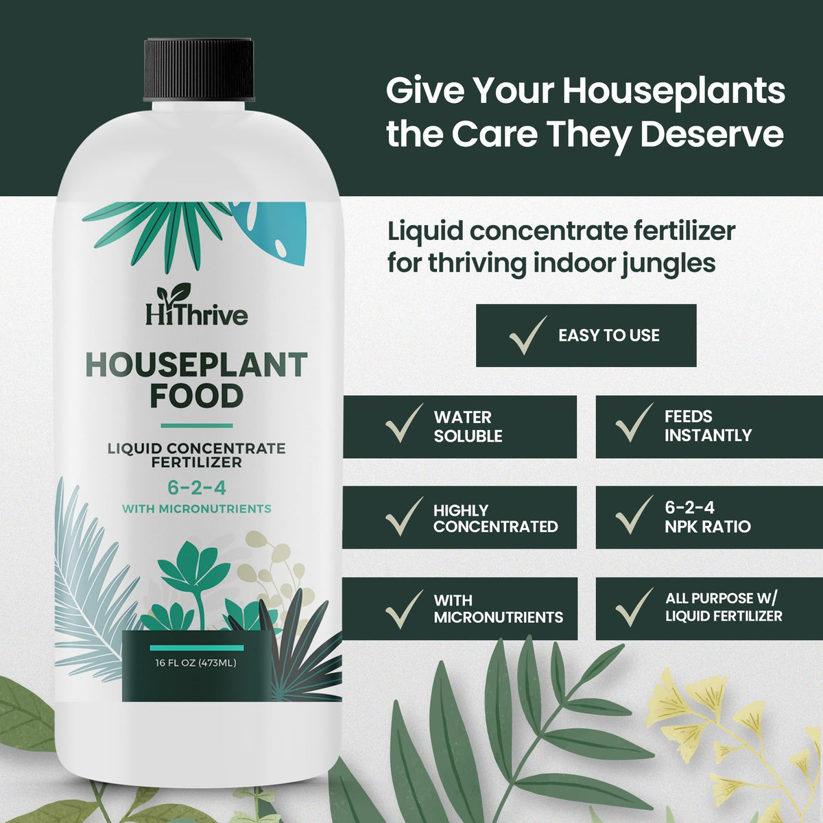 16oz All Purpose Concentrated Indoor Plant Fertilizer 6-2-4 NPK Z247749