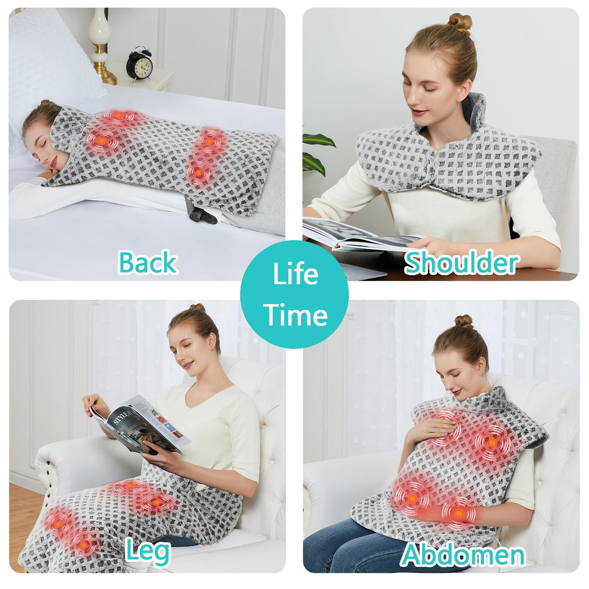 4 Massaging Heating Pad F62353
