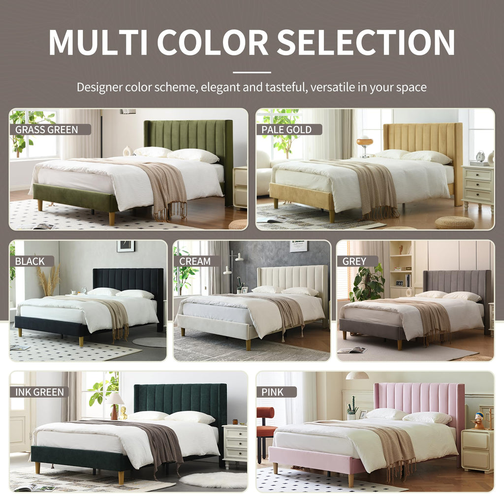 Queen Bed Frame with Upholstered Headboard B1782