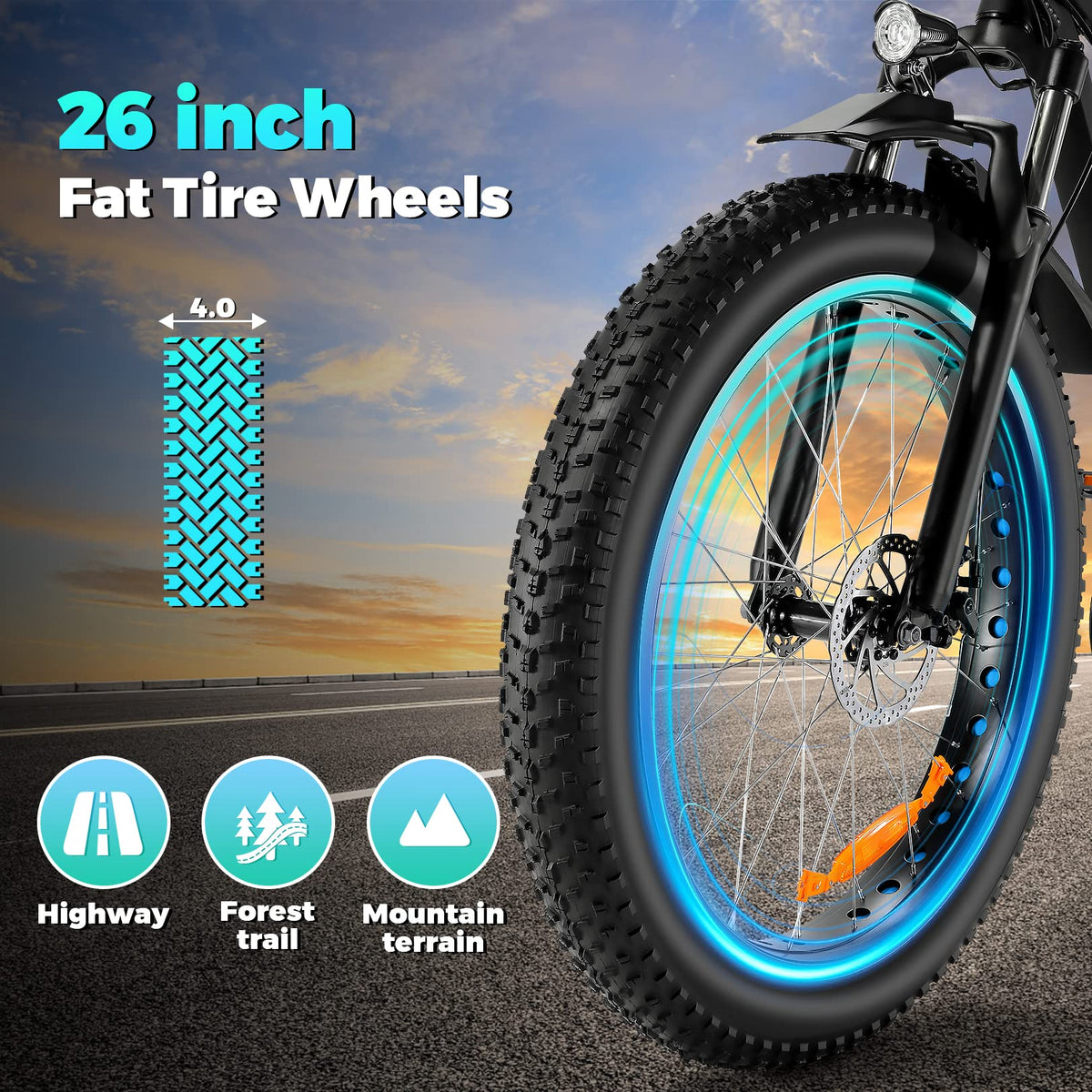 26" Fat Tire Electric Bike 750W 48V 7 Speed G4996
