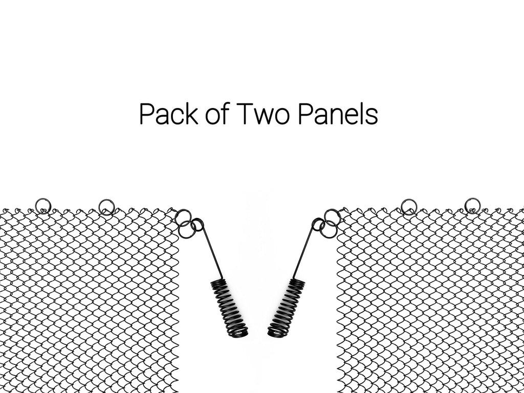 Black Fireplace Mesh Screen Curtain, Two Panels D450