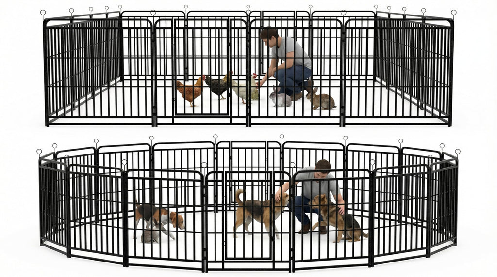 16 Panels 40'' Rustproof Metal Dog Playpen Q7728