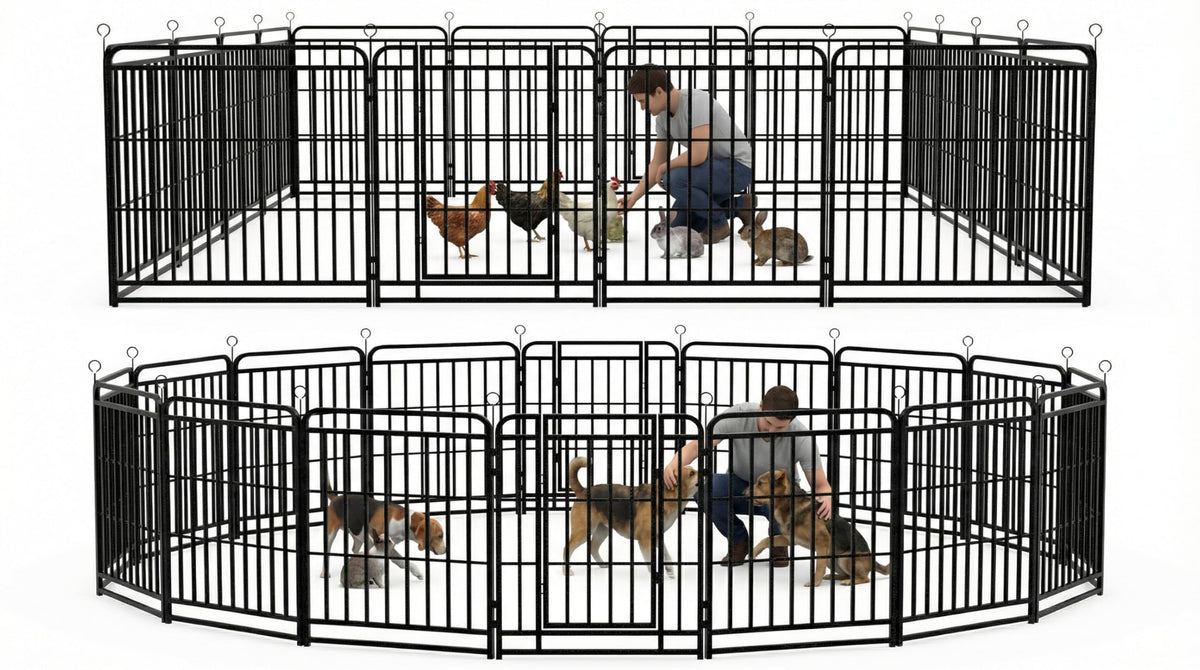 16 Panels 40'' Rustproof Metal Dog Playpen Q7728