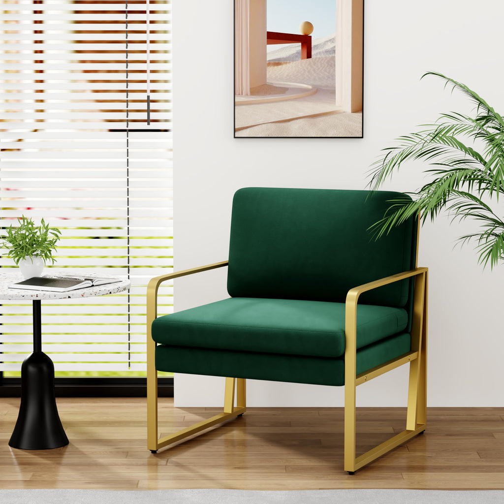 Velvet Accent Chair Set of 2 Green E6550