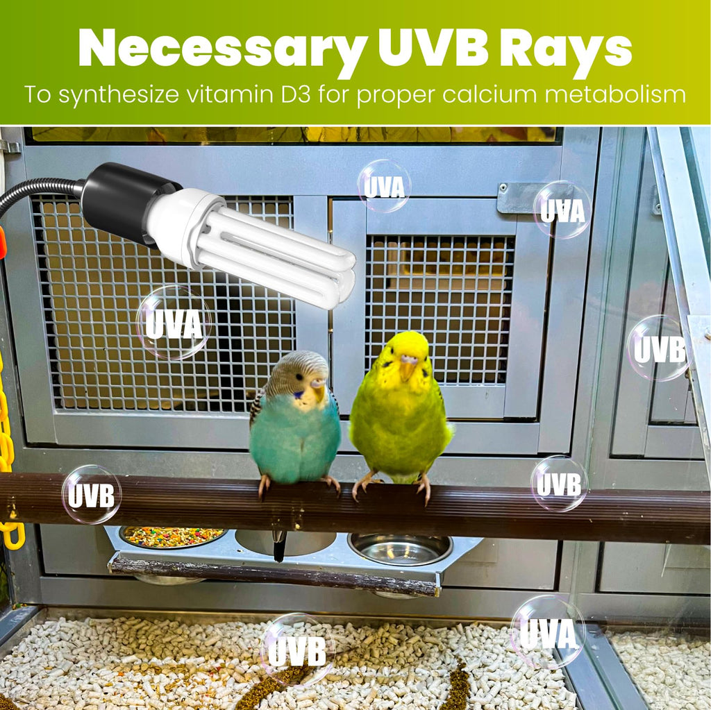 Bird Cage Lighting Combo Kit, Clip Lamp with UVB 2.4 20W Compact Fluorescent Bulb X42880