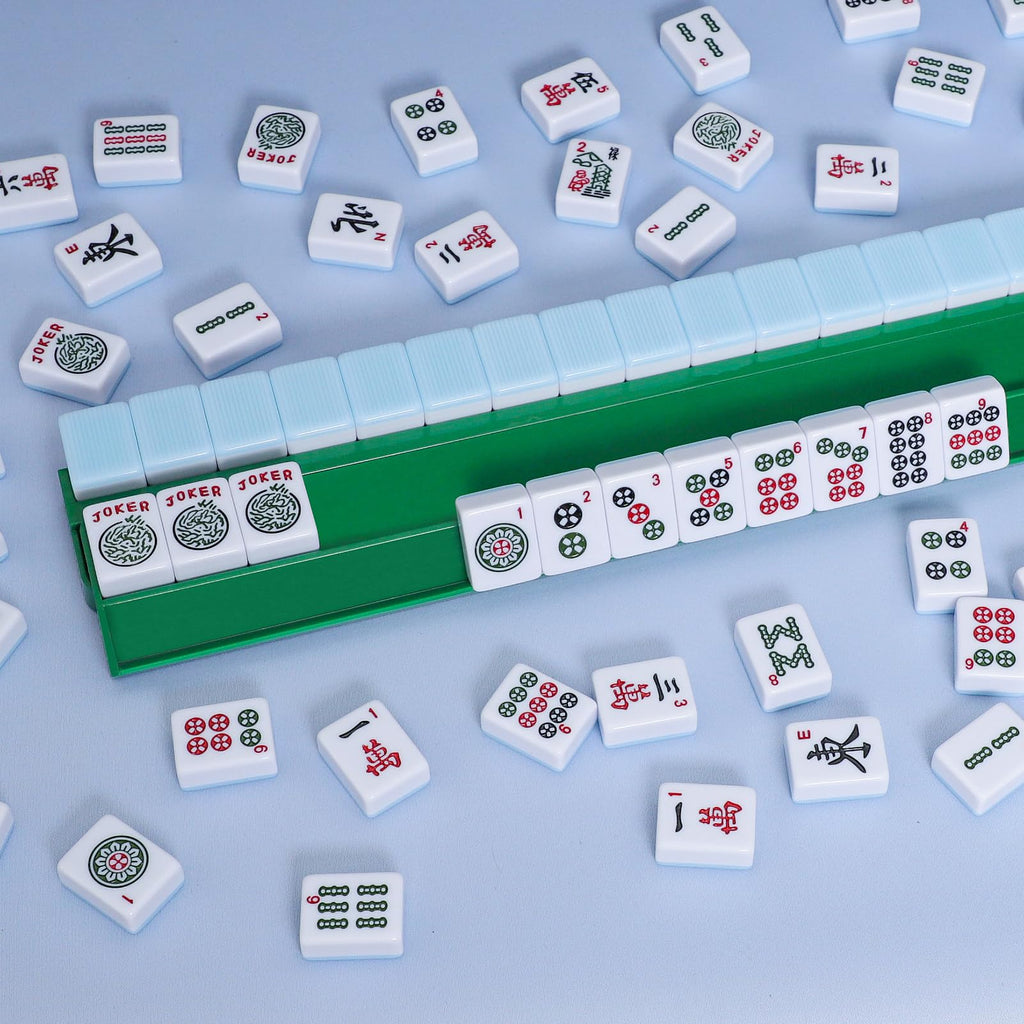 Green Mahjong Racks with Pushers 4 PCS B3203