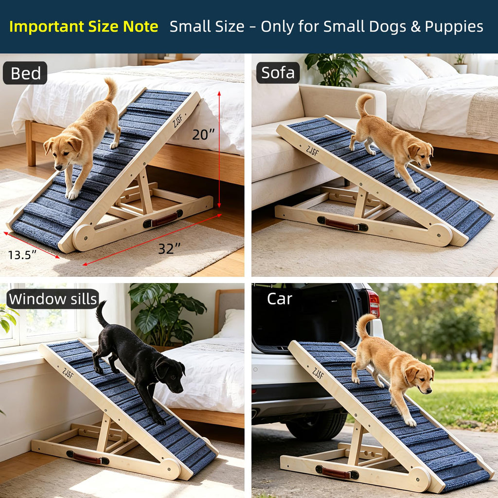 Foldable Wooden Dog Ramp 4 Adjustable Heights B61202
