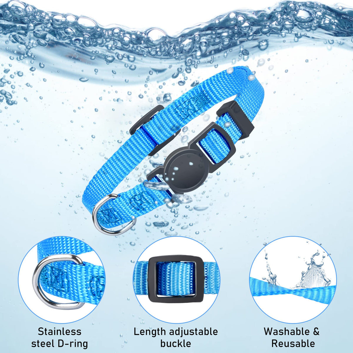 Super Soft Nylon Adjustable Breakaway Puppy ID Collars Set of 12 H426