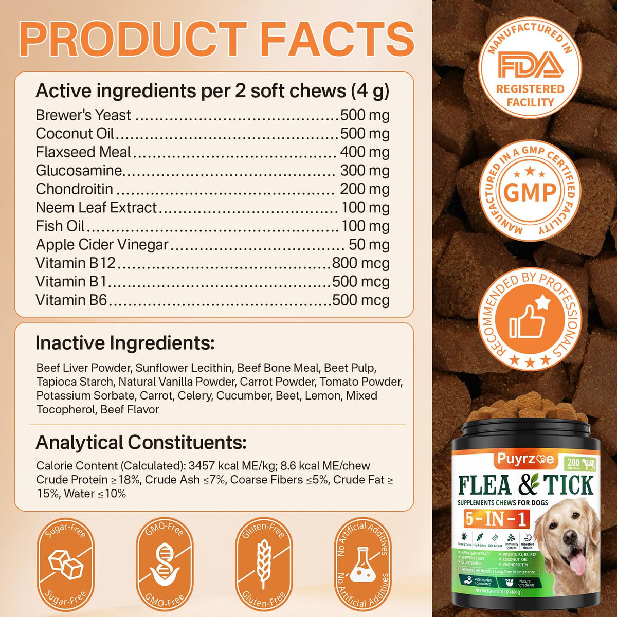 Flea and Tick Prevention for Dogs Chew F249