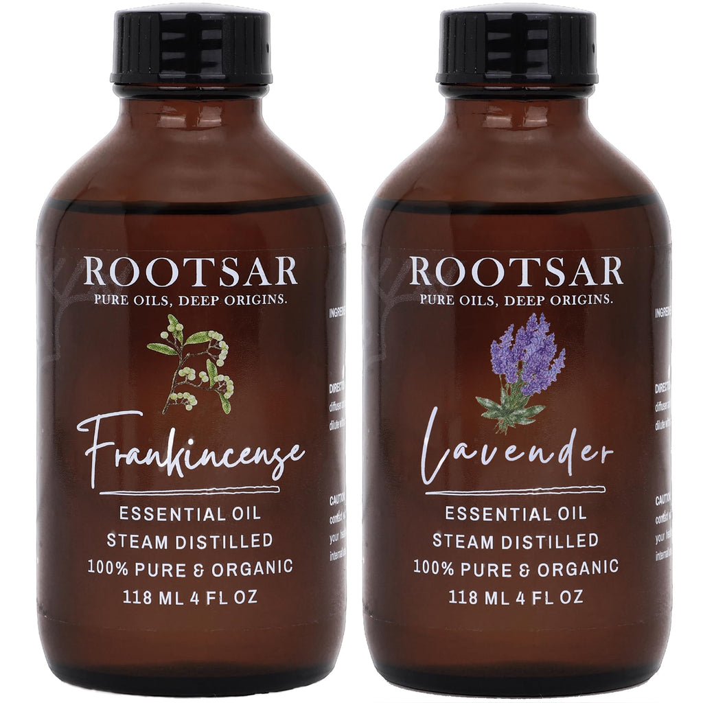 2 Pack Frankincense and Lavender Essential Oils 4 Fl Oz D6257