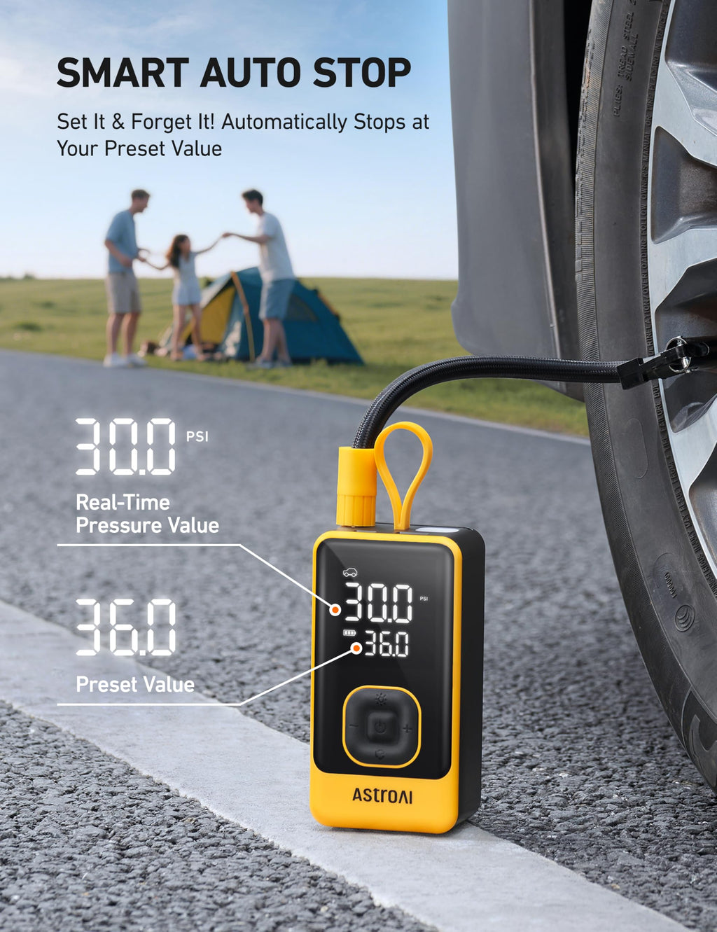 Portable Air Compressor 150PSI Car Bike Pump Y86385