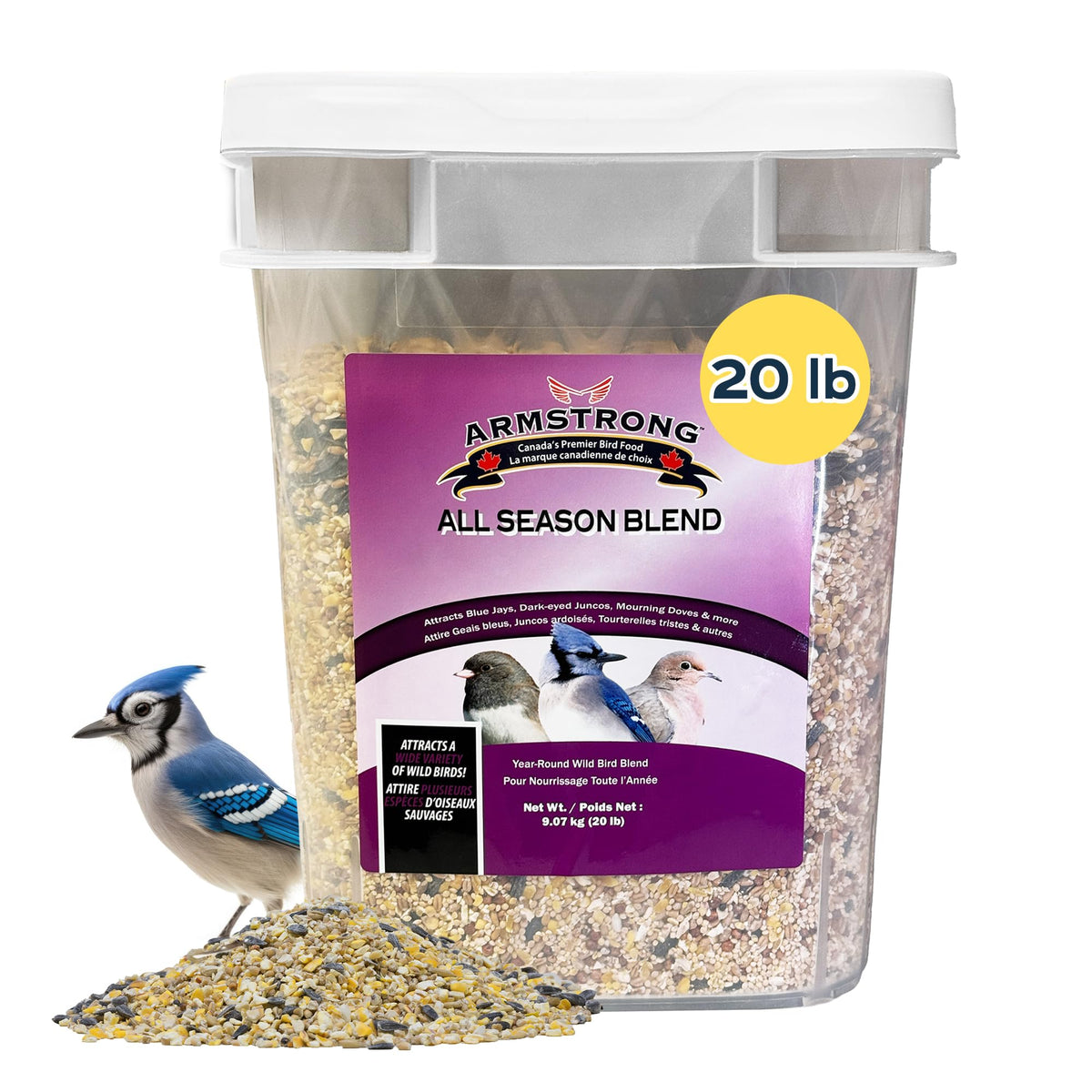 20 Pound Bird Seed Blend with Cut Corn, Wheat, Millet and Sunflower Seeds H52347